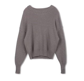 Point Chunky Knit Crew Sweater in Glacier